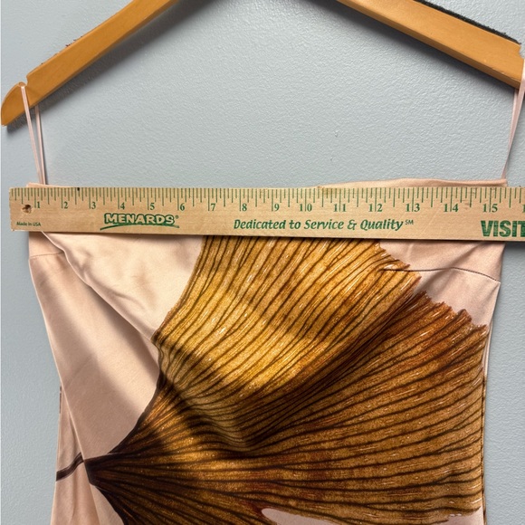Fleur Strapless Satin Slip Dress Anthropologie Maxi Gingko Pink Brown Size M - Picture 6 of 10
